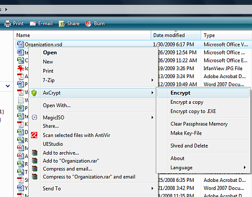 Encrypt file in Windows