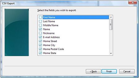 Export Live Mail Contacts Fields