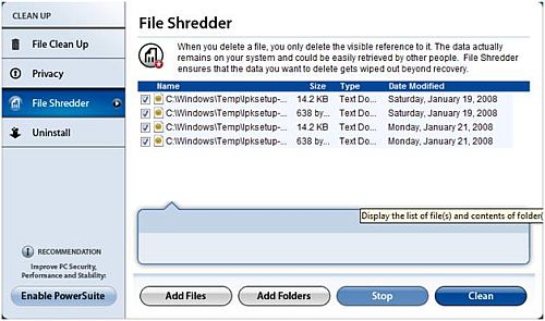 SpeedUpMyPC - File Shredder