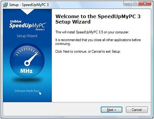 SpeedUpMyPC - Installation wizard
