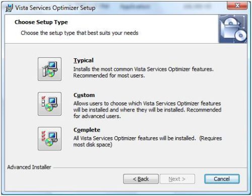 Install Vista Service Optimizer