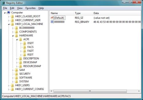Windows Vista Registry