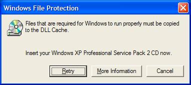 Insert Windows XP CDROM