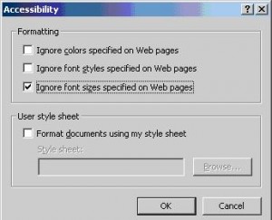 change web font size