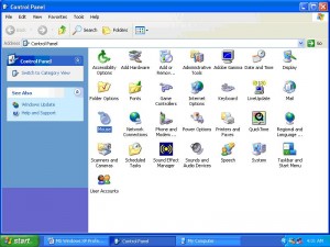 Mouse setup in Windows XP