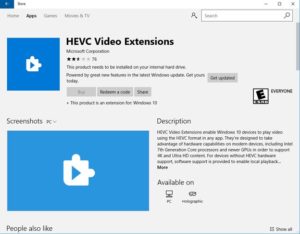 HEVC Windows 10