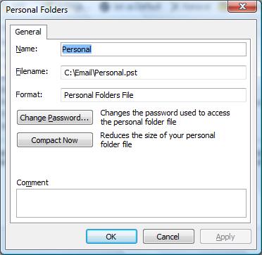 Reduce outlook pst size