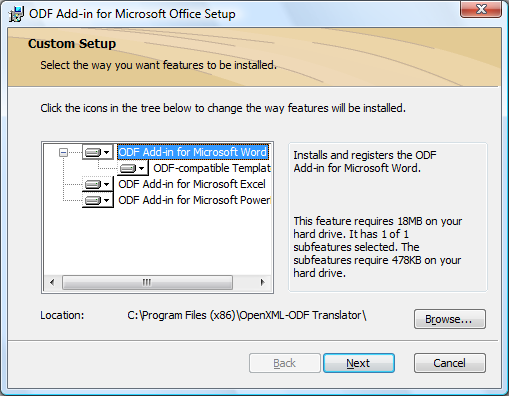 OpenDocument in MS Office ODF Add-in for Microsoft Office