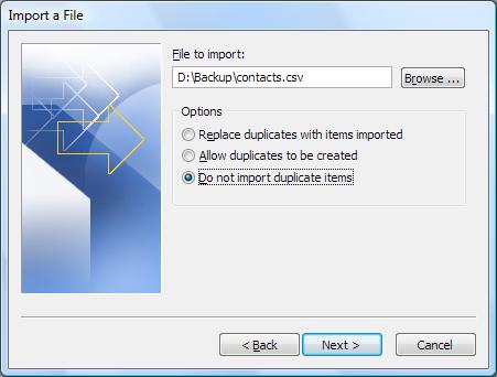 Import Windows Vista Contacts To Outlook