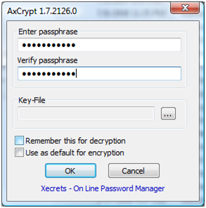 Encryption Passphrase Enter passphrase for encryption