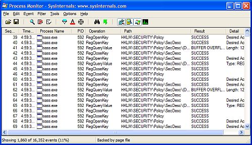 Windows Vista Registry Monitor