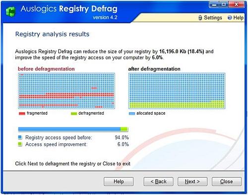 Registry defrag and compact