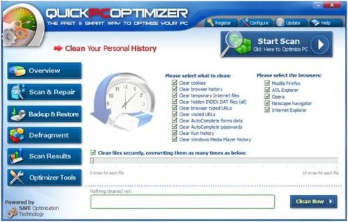 Privacy Protection Clean personal history on computer