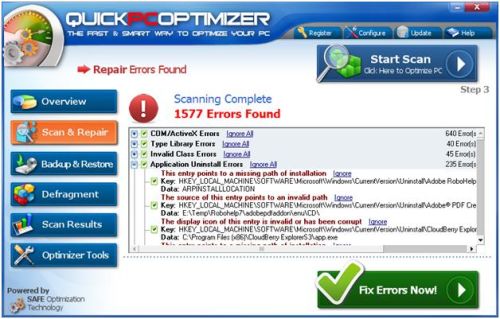 Scan Results Registry scan results overview
