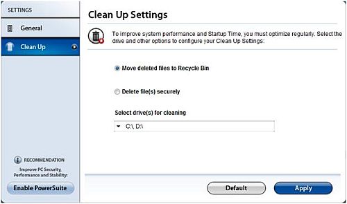 SpeedUpMyPC - Clean Up Settings SpeedUpMyPC - Clean Up Settings