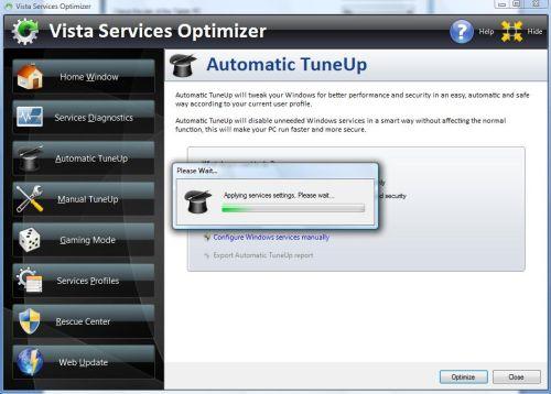 Vista Tune Up Automatic tuneup running
