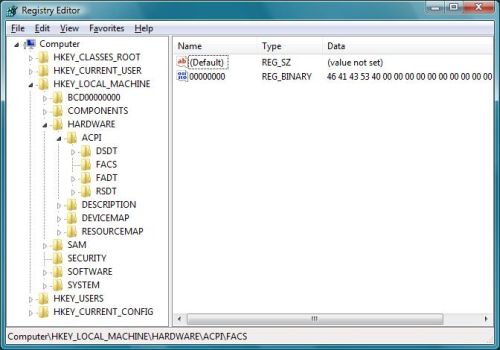 Regedit in Vista Windows Vista Registry