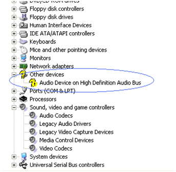 Yellow question mark on audio device