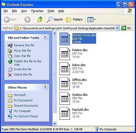 outlook express file location