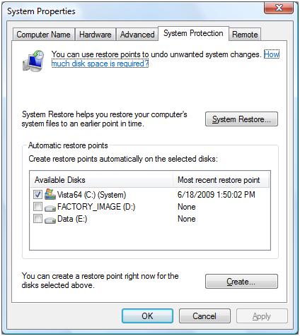 Vista System Protection