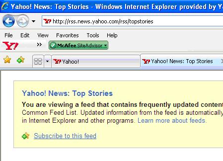 How to subscribe to an RSS feed in Internet Explorer 7 - PCauthorities.com