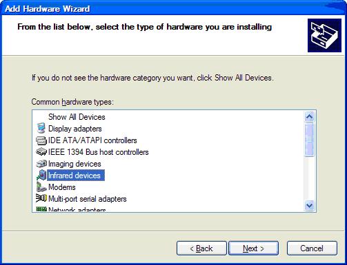 How to Add a New Infrared Device in MS Windows XP Professional ...