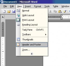 how to change header for different pages word 2007