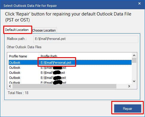 Stellar Outlook PST repair select pst file