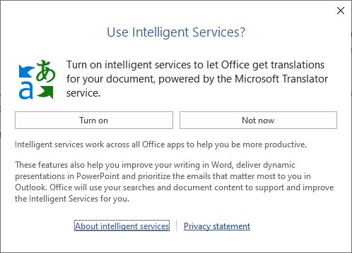 MS Office Intelligent Services