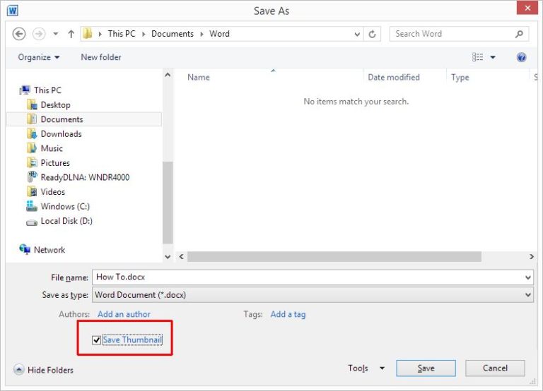 How To Save Thumbnail Images for Word Documents