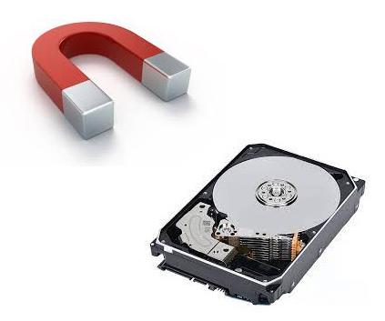 Erase data from a drive with magnet