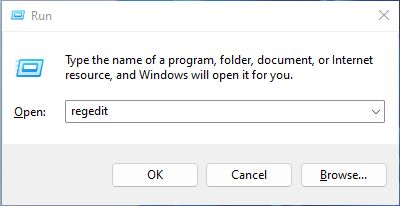 Windows 11 Run regedit