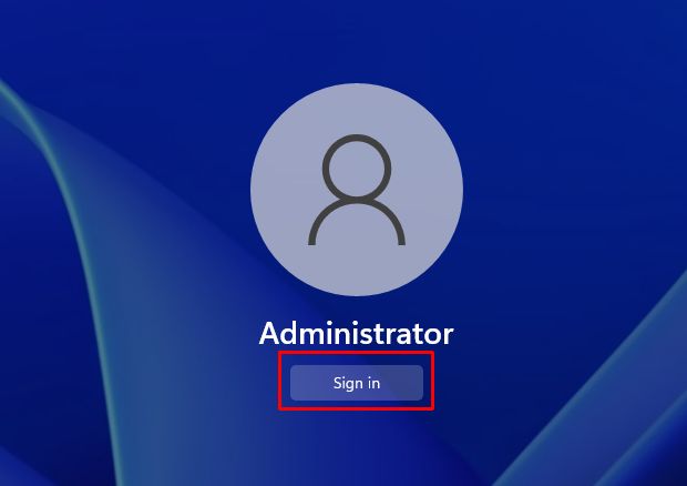 Windows-11 admin sign-in