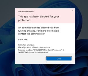 Fix This App Has Been Blocked For Your Protection In Windows