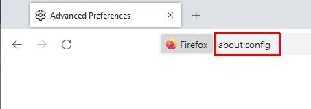 Firefox about config