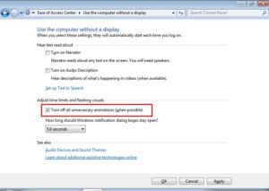 Windows 7 turn off animations