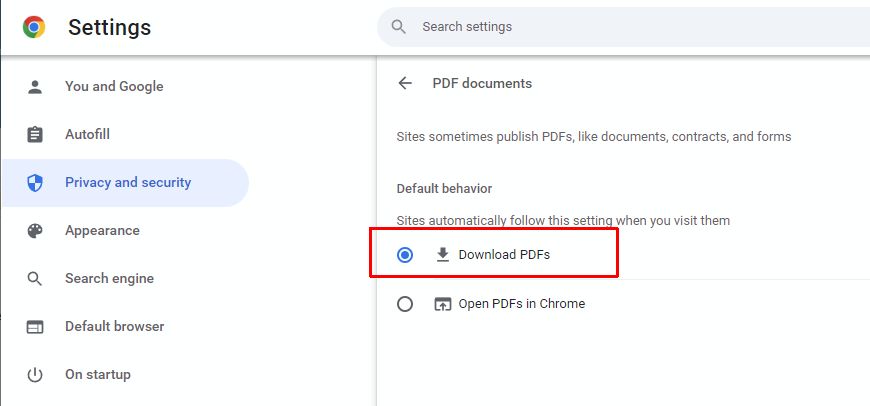 Chrome save PDF
