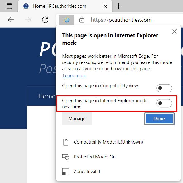 Enable Internet Explorer Mode In Edge 5231