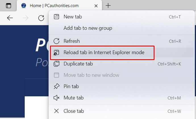 Enable Internet Explorer Mode In Edge