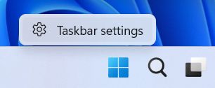 Windows 11 taskbar settings
