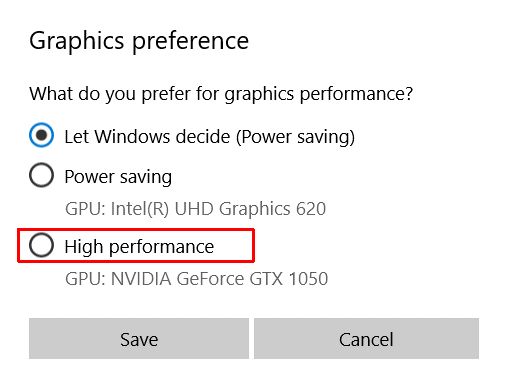 High performance graphics for app