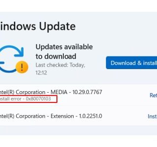 Install error 0x80070103