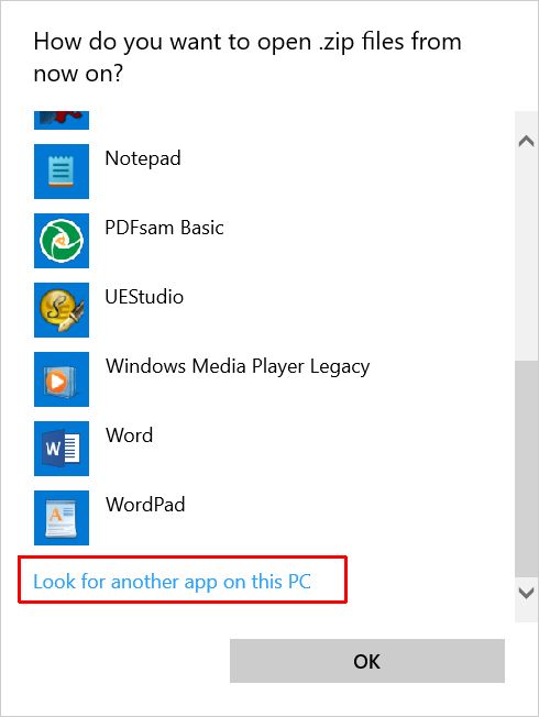 Look for another app Windows-11