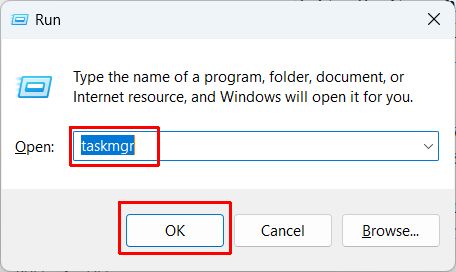 Run taskmgr in Windows 11