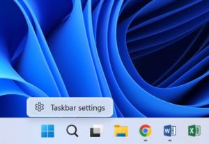 Windows 11 taskbar menu