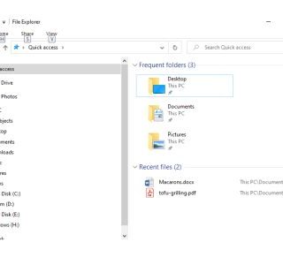 Quick access in Windows 10