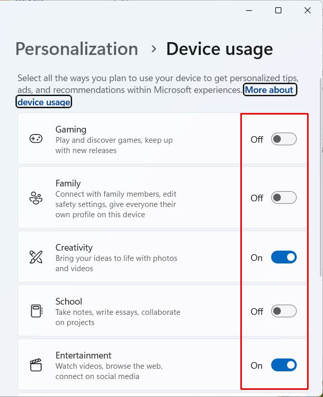 Disable Windows 11 device usage