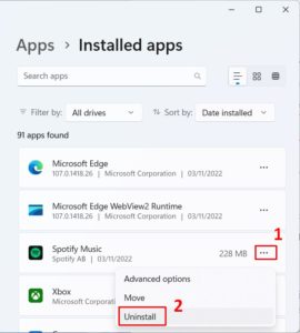 Windows 11 Uninstall Apps